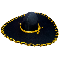 Charro Jaripeo Negro con Oro